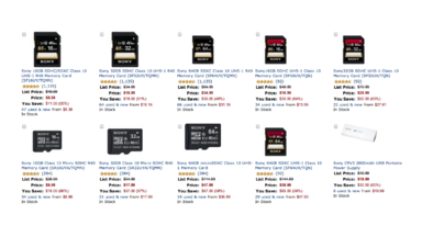 Today Only, Up to 70% Off Sony SD and microSD Memory Cards