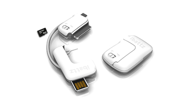 iBattz Mojo Treble Keychain Data Sync Cable with Card Reader