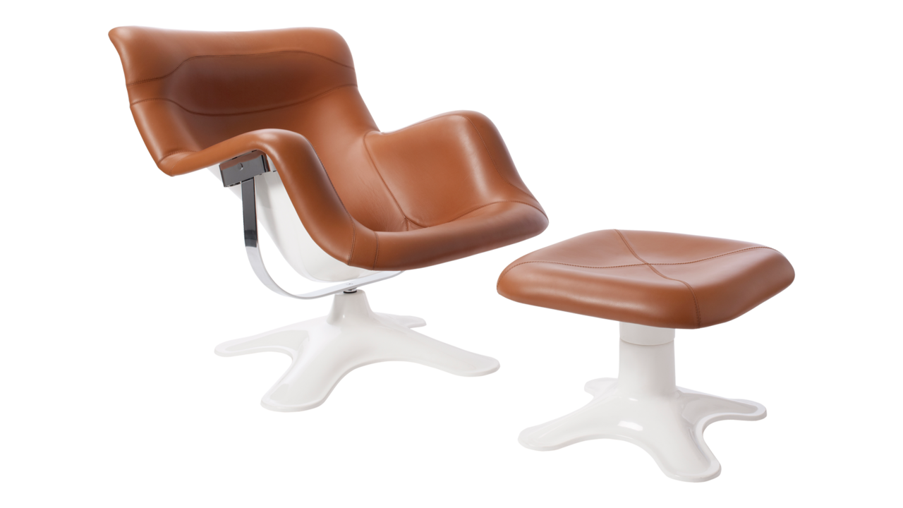 Karuselli Chair in Elmo Nordic Tan Leather by Yrjo Kukkapuro