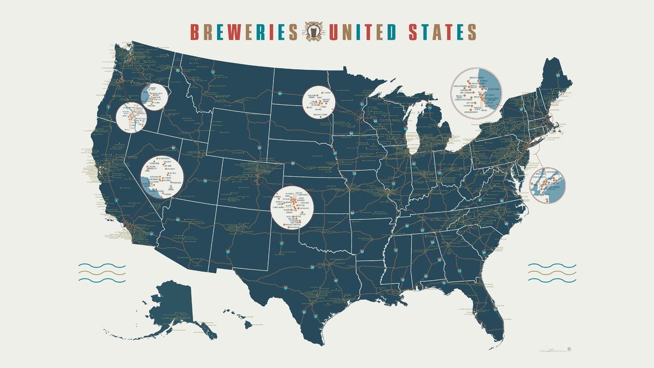 Breweries of the United States Map