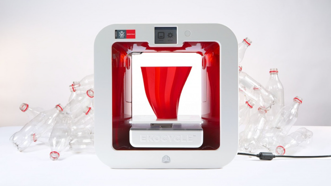 Ekocycle Cube 3D Printer that Runs on Recycled Bottles