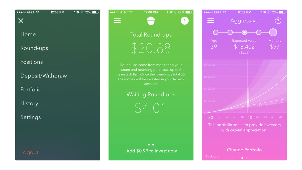 Invest Spare Change in Index Fund Stocks with the Acorns App