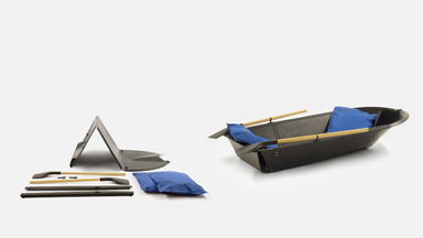 folding boat: A Leisure Boat Made From a Standard Sheet of Plastic